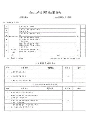 安全生产监督管理部检查表.docx