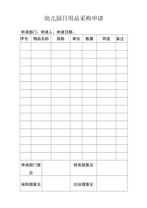 幼儿园日用品采购申请.docx