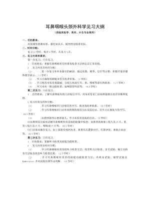 山东一医大耳鼻咽喉头颈外科学见习大纲.docx