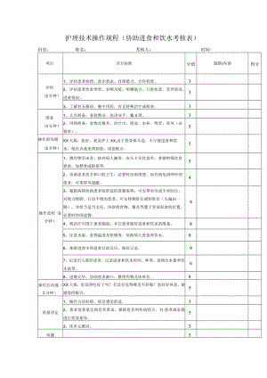 护理技术操作规程（协助进食和饮水考核表）.docx