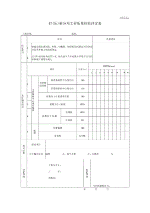 打压桩分项工程质量检验评定表.docx