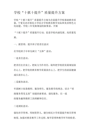 学校“十抓十提升”质量提升实施方案.docx