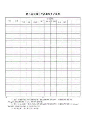 幼儿园班级卫生消毒检查记录表.docx