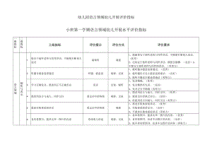 幼儿园语言领域幼儿发展水平评价指标（分小班、中班、大班）模板.docx