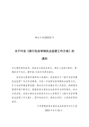 推行包容审慎执法监管工作方案(正式发文版).docx