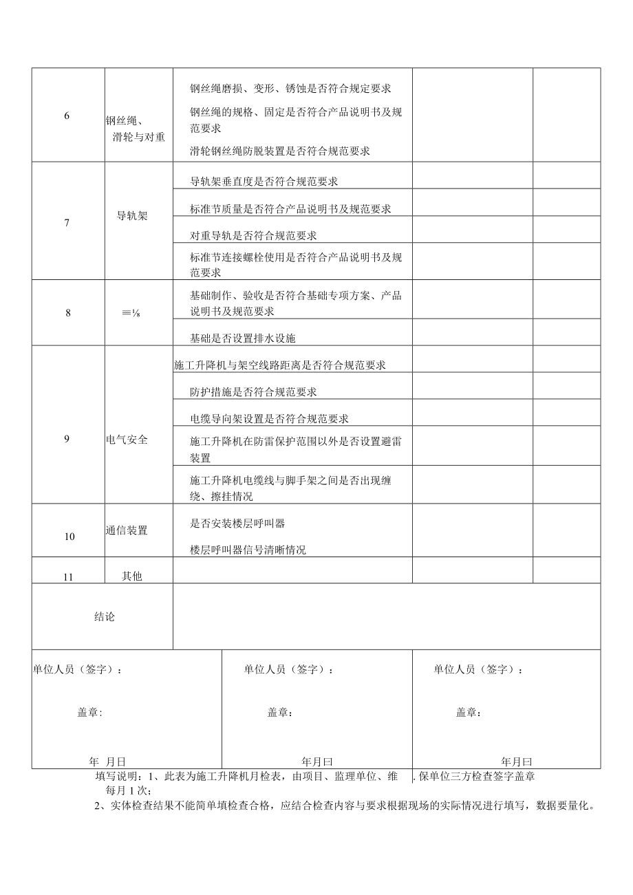 施工升降机月检检查记录表.docx_第3页