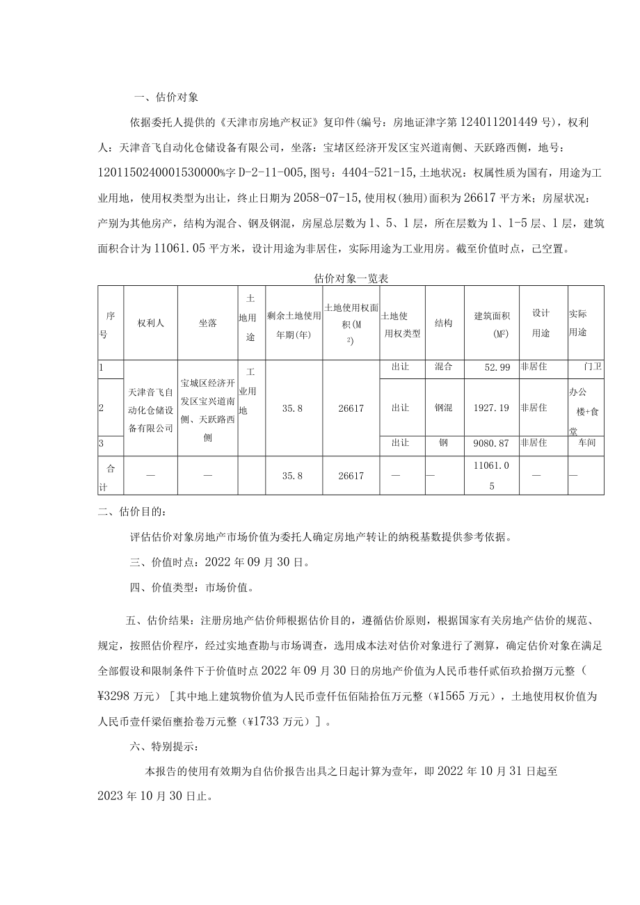 宝诋区经济开发区宝兴道南侧天跃路西侧工业房地产估价报告.docx_第2页