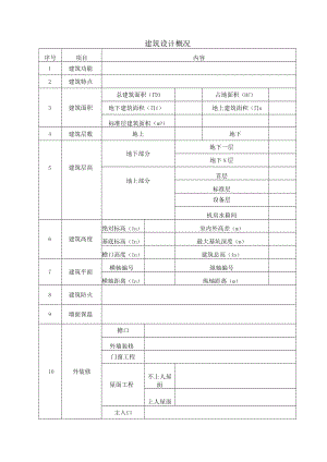 建筑设计概况表.docx