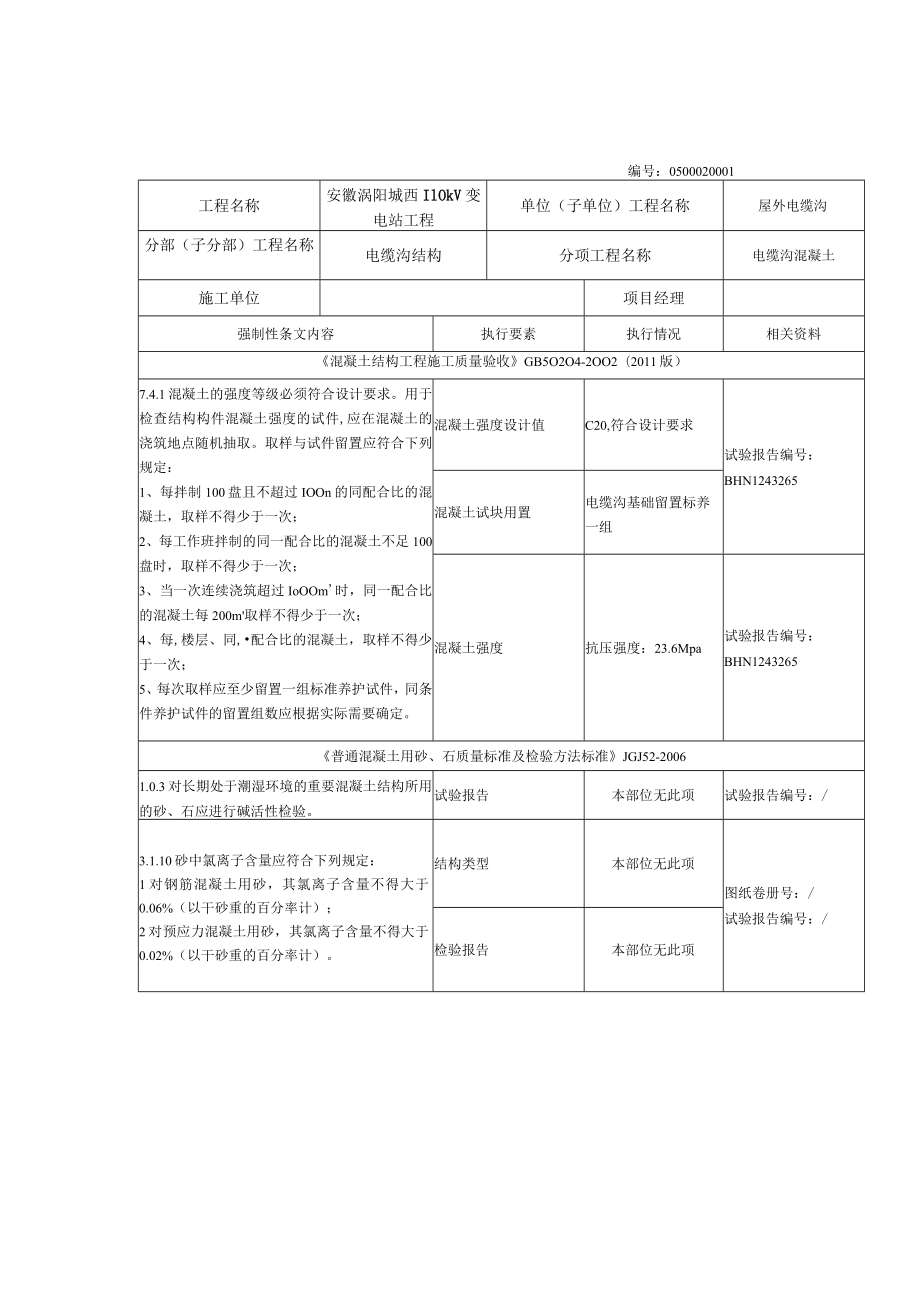 屋外电缆沟工程施工强制性条文执行记录表.docx_第3页