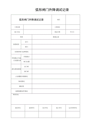 弧形闸门升降调试记录.docx