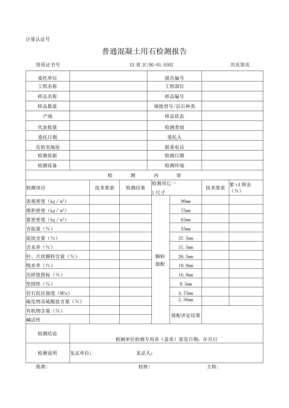 普通混凝土用石检测报告及原始记录.docx_第1页