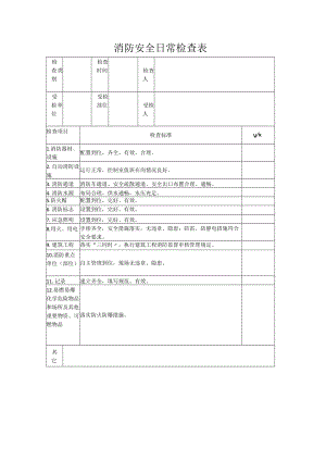 春节后复工施工现场安全检查表之消防安全日常检查表.docx