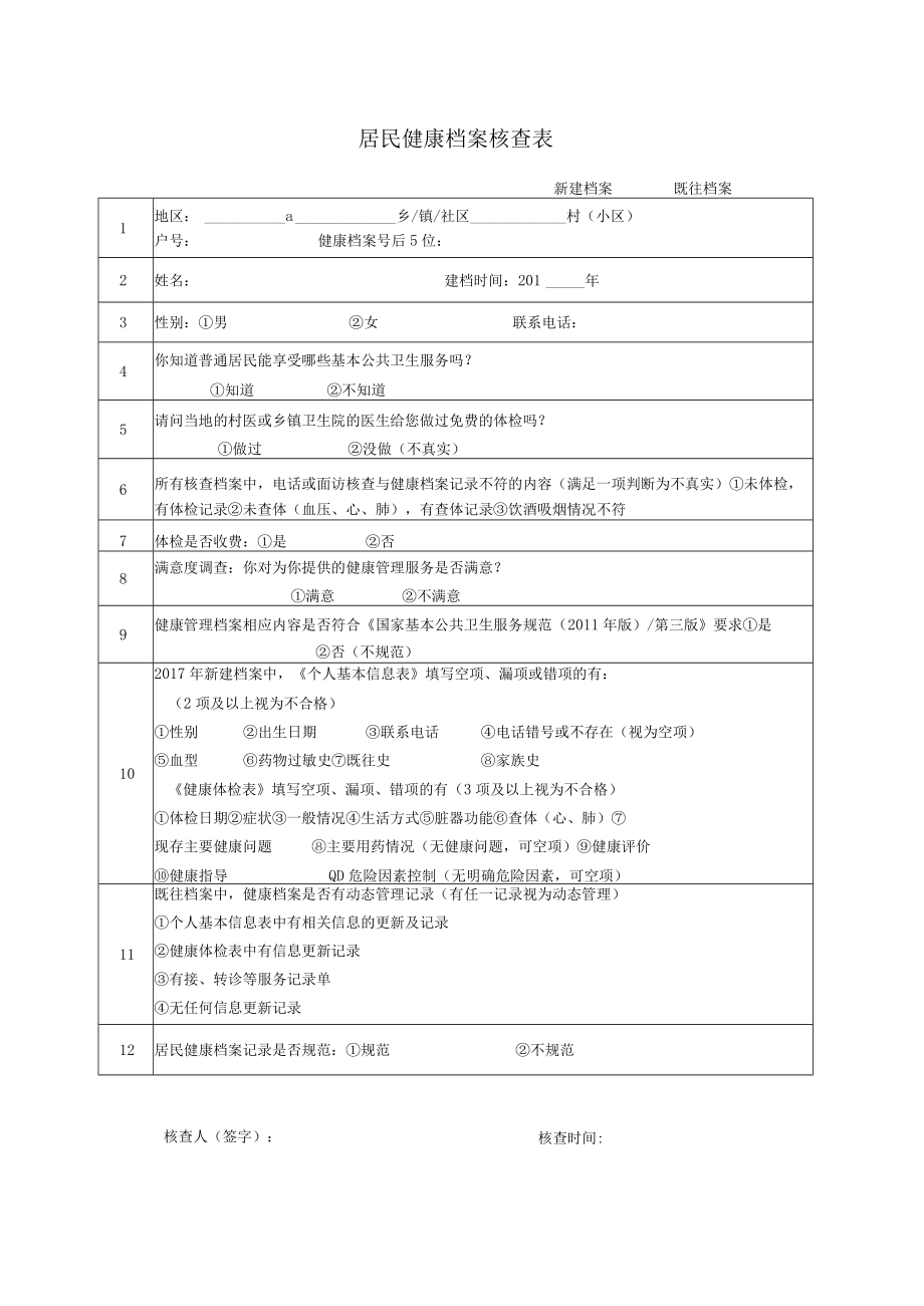 居民健康档案核查表.docx_第1页