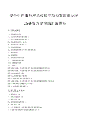 工业气体公司安全生产事故专项应急预案演练及事故现场处置方案演练汇编word模板.docx