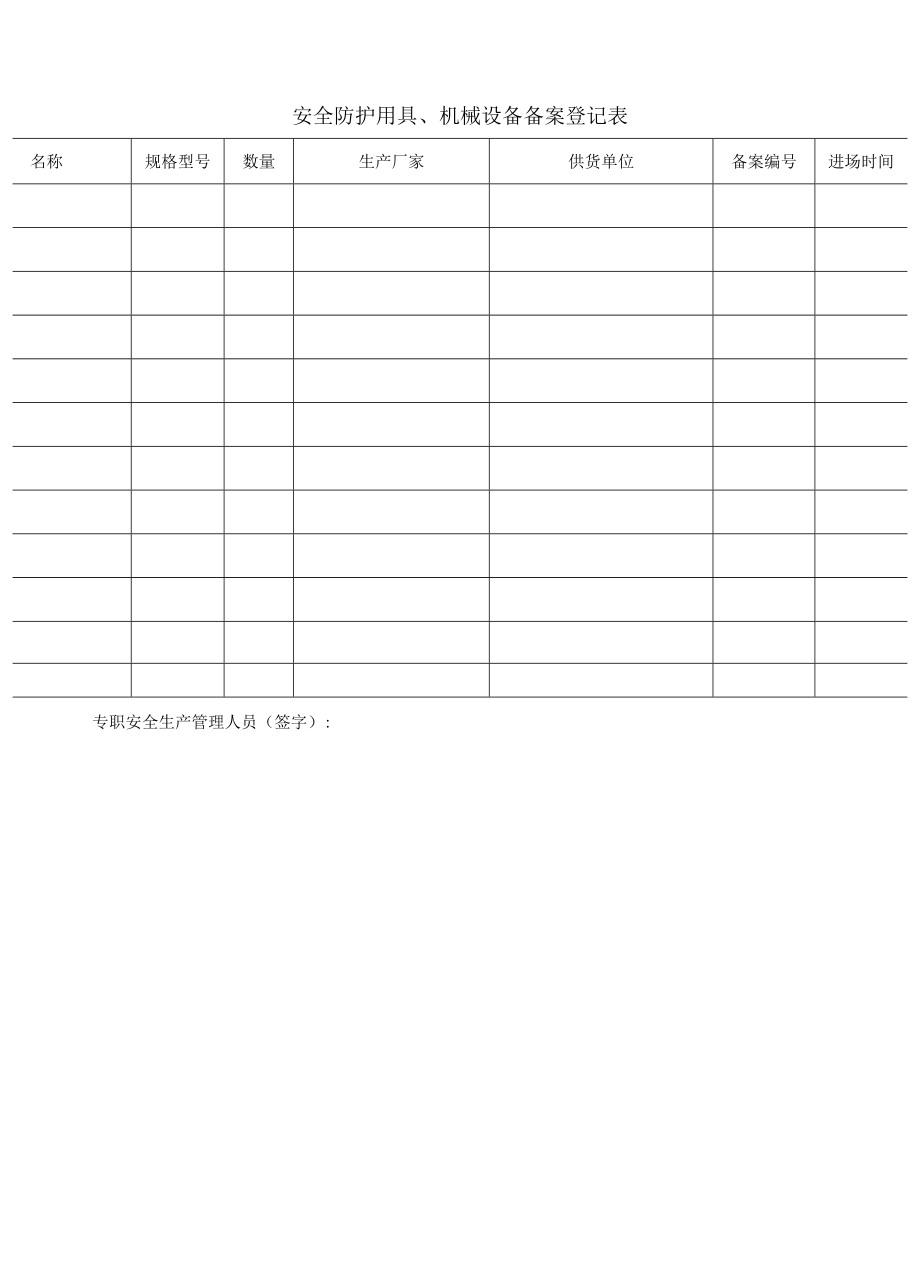 安全防护用具、机械设备备案登记表.docx_第3页