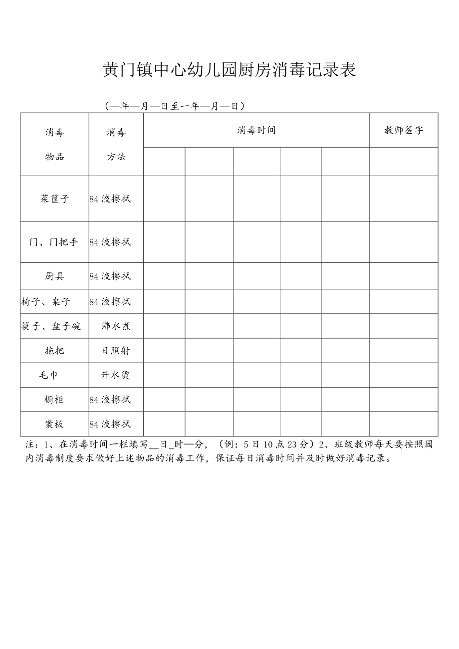 幼儿园消毒记录表.doc2.docx_第1页