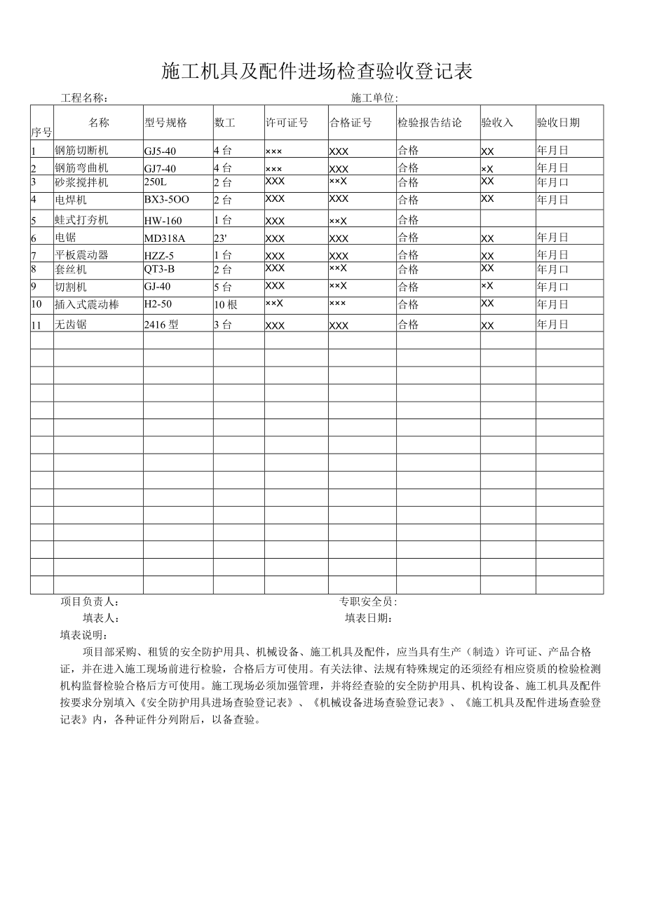 施工机具及配件进场检查验收登记表.docx_第2页