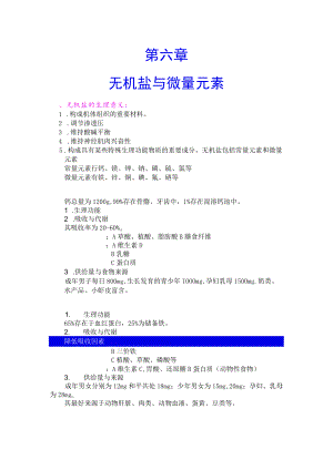 巢湖职院临床营养学教案01-6无机盐与微量元素.docx