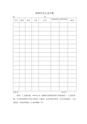 安全标准化之特种作业人员台帐.docx