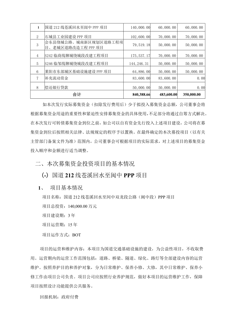 山东路桥：公开发行可转换公司债券募集资金使用可行性分析报告（二次修订稿）.docx_第2页