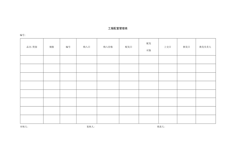 工服配置管理表.docx_第1页