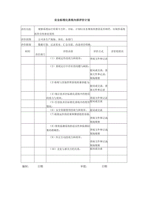 安全标准化系统内部评价计划、记录.docx