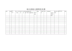 幼儿园幼儿教师花名册模板.docx