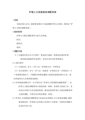 护理人力资源紧急调配预案.docx