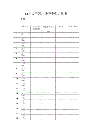 口腔诊所污水处理投药记录表.docx