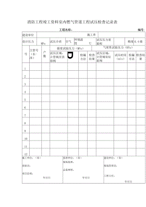 消防工程竣工资料室内燃气管道工程试压检查记录表.docx