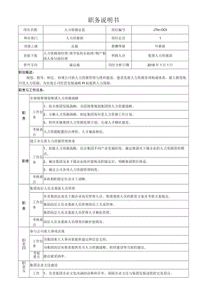 1集团人力资源总监岗位说明书.docx