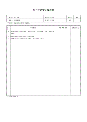 应付工资审计程序表.docx