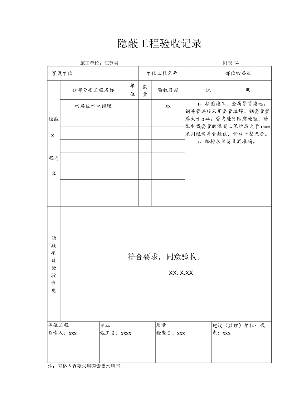 水电预埋隐蔽工程验收记录.docx_第1页