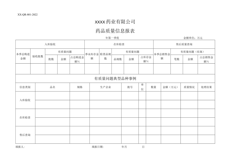 药品质量信息报表.docx_第1页