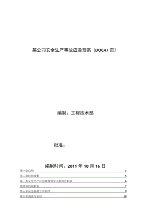 某公司安全生产事故应急预案(DOC 47页).docx