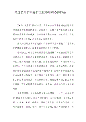 桥梁养护工程师培训总结.docx