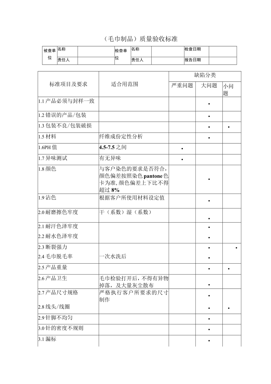 毛巾制品质量验收标准.docx_第1页