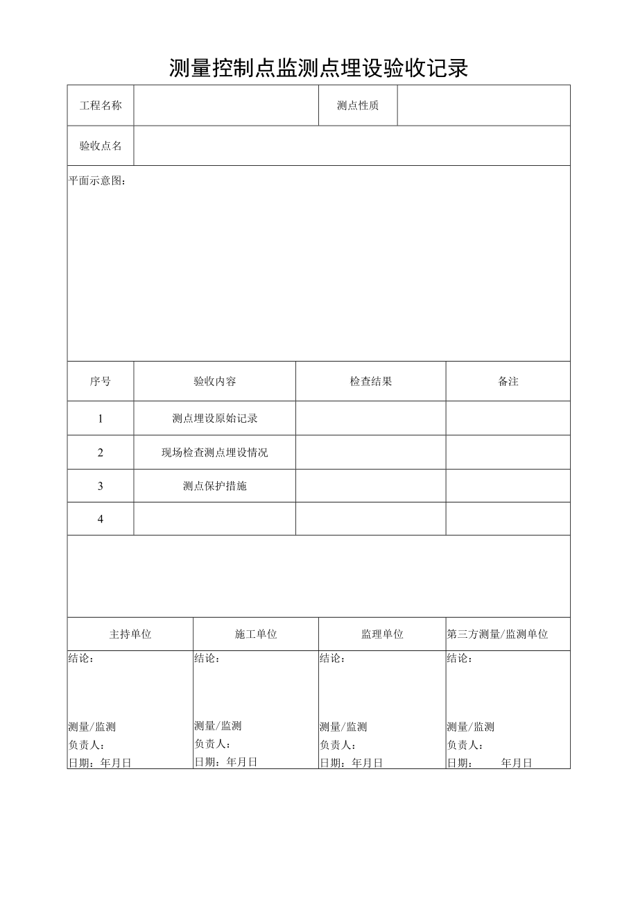 测量控制点监测点埋设验收记录.docx_第1页