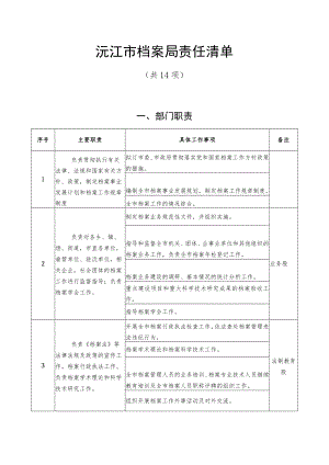 沅江市档案局责任清单.docx