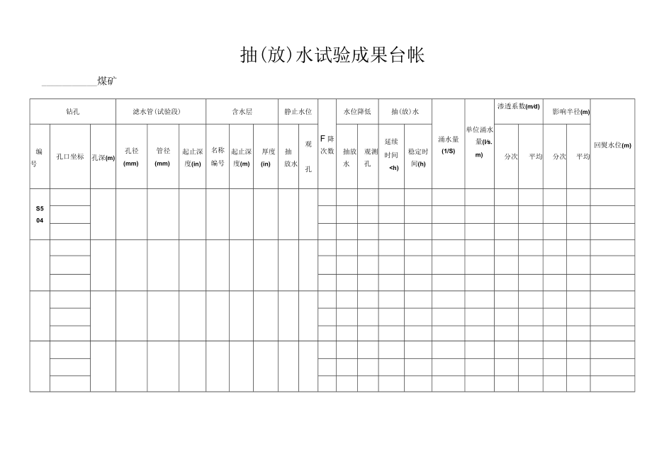 抽（放）水试验成果台帐2-5.docx_第1页