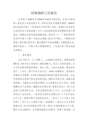 村情调研工作报告.docx