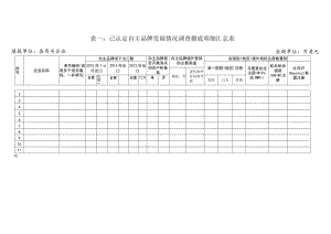 表一已认定自主品牌发展情况调查摸底明细汇总表.docx