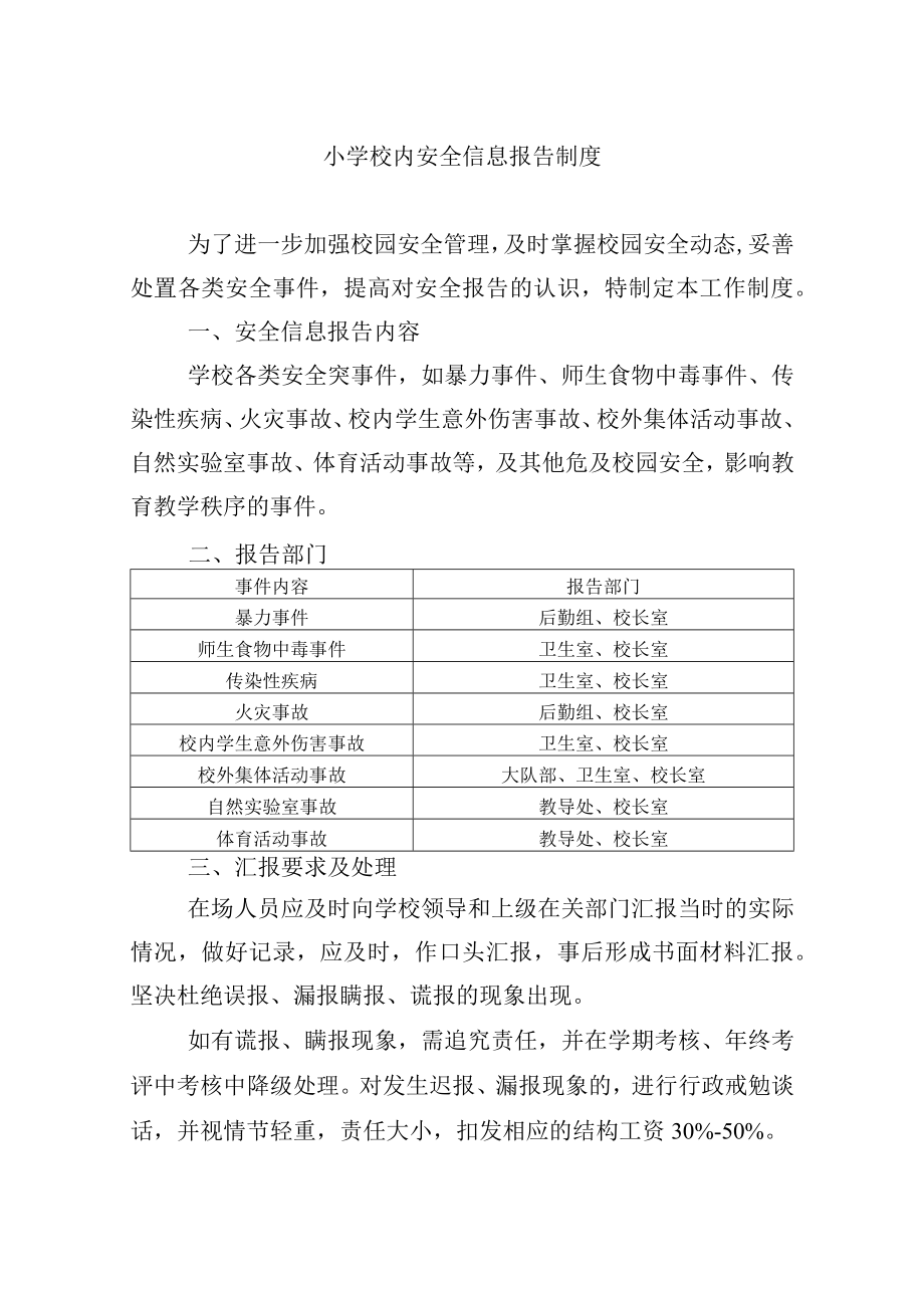 小学校内安全信息报告制度.docx_第1页