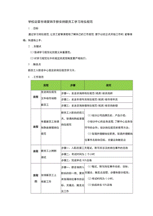 学校运营市场营销手册安排新员工学习岗位规范.docx