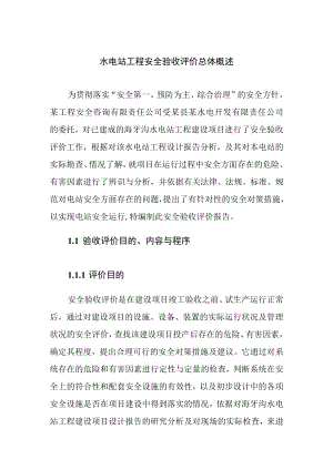 水电站工程安全验收评价总体概述.docx