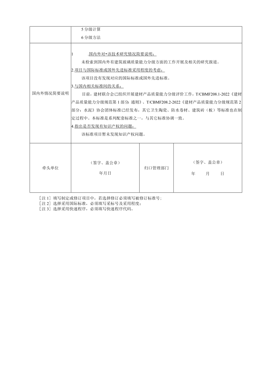 标准项目建议书《建材产品质量能力分级规范 第6部分：玻璃》.docx_第2页