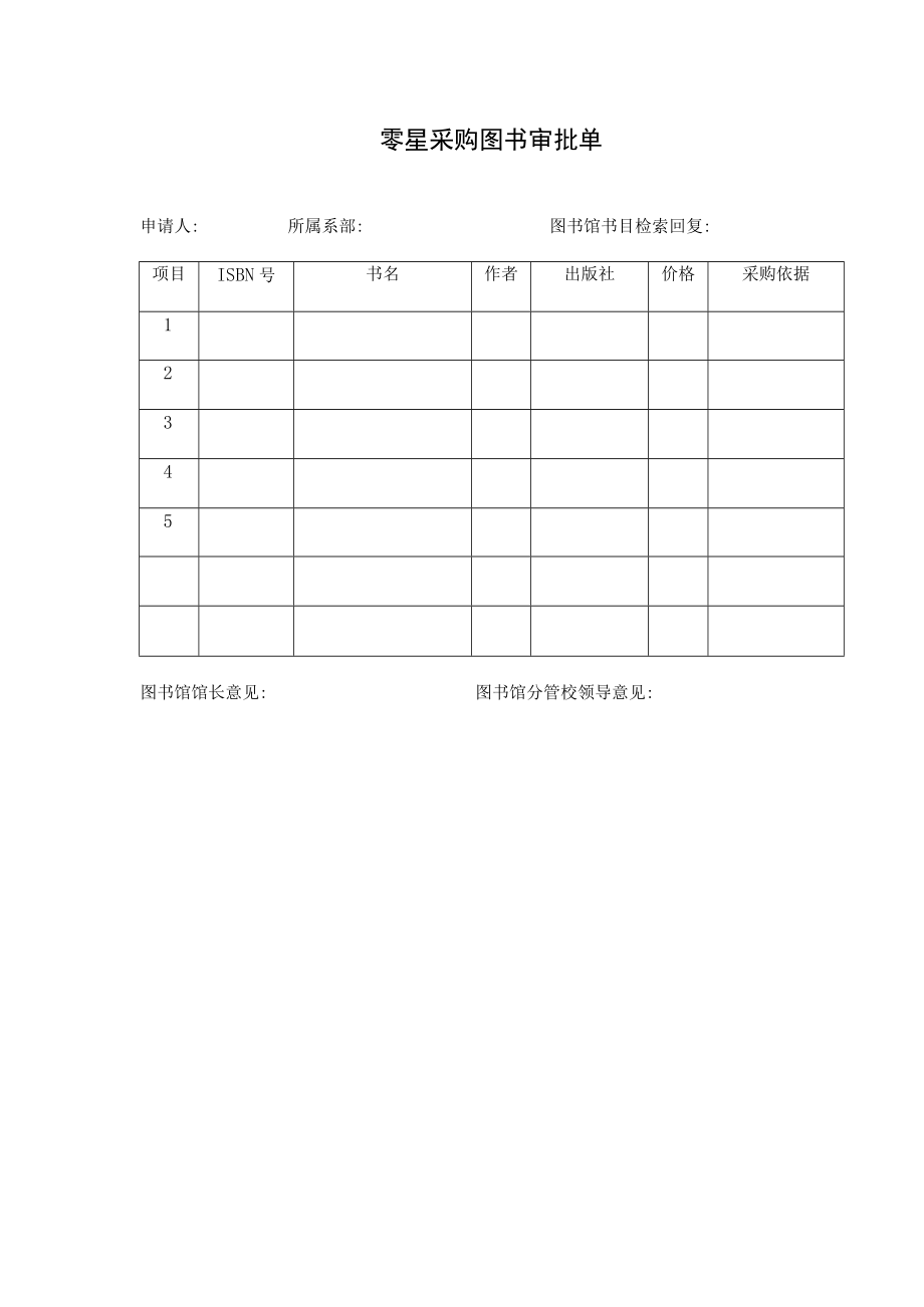 零星采购图书审批单.docx_第1页