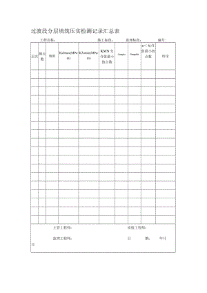 铁路工程过渡段分层填筑压实检测记录汇总表.docx