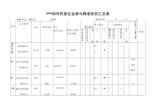 濮阳市民营企业参与精准扶贫汇总表【模板】.docx