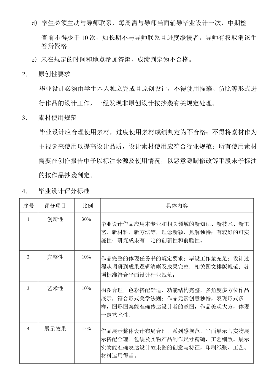 视觉传达专业平面设计方向毕业设计实施细则补充规定.docx_第2页